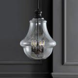 Adam Adjustable Metal/Glass LED Pendant - JONATHAN Y
