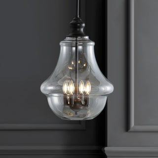 Adam Adjustable Metal/Glass LED Pendant - JONATHAN Y