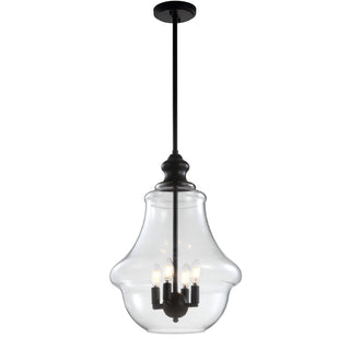 Adam Adjustable Metal/Glass LED Pendant - JONATHAN Y