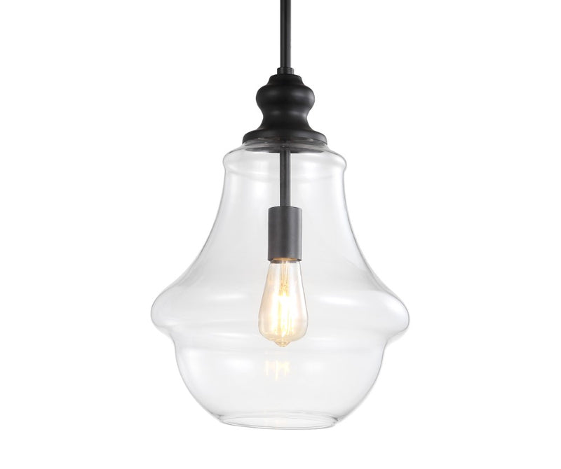 Adam Adjustable Metal/Glass LED Pendant - JONATHAN Y