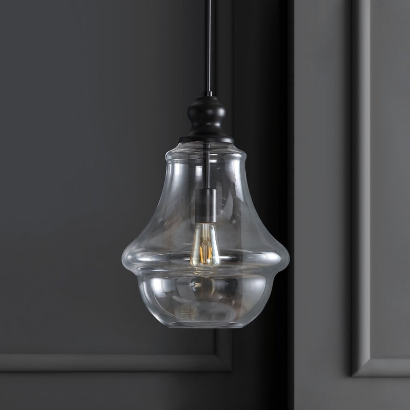 Adam Adjustable Metal/Glass LED Pendant - JONATHAN Y