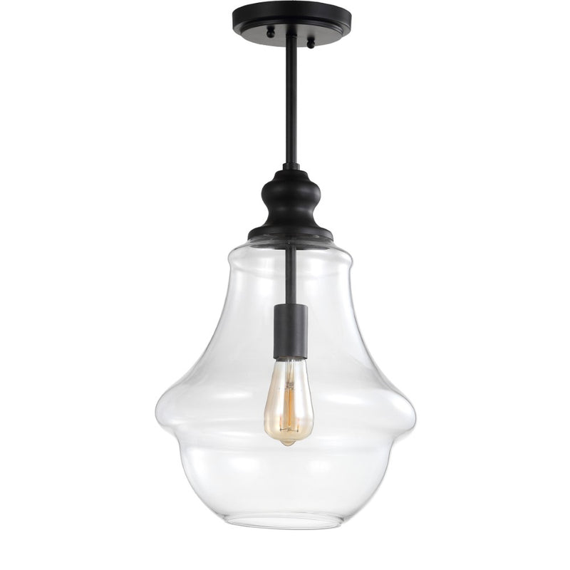 Adam Adjustable Metal/Glass LED Pendant - JONATHAN Y