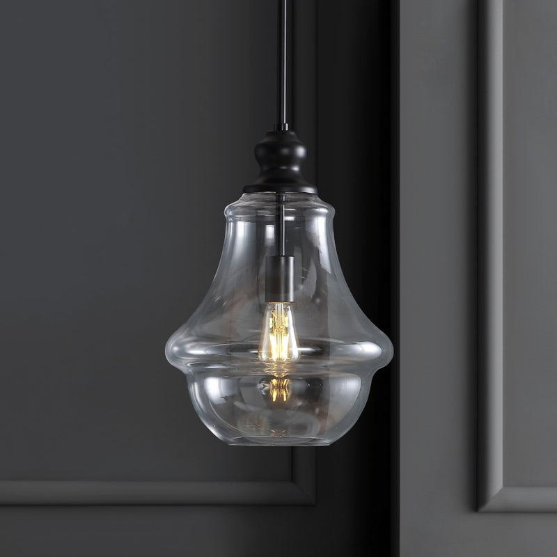Adam Adjustable Metal/Glass LED Pendant - JONATHAN Y