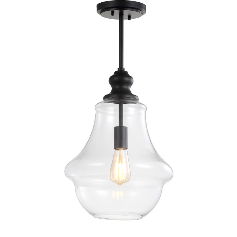 Adam Adjustable Metal/Glass LED Pendant - JONATHAN Y