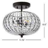 Catalina 11.7" Metal /Acrylic LED Semi Flush Mount - JONATHAN Y