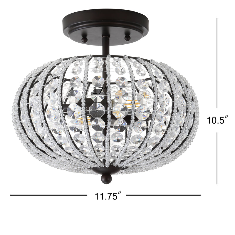 Catalina 11.7" Metal /Acrylic LED Semi Flush Mount - JONATHAN Y