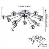 Copernicus 20" Metal LED Flush Mount Chrome / 7 Sockets – DIM