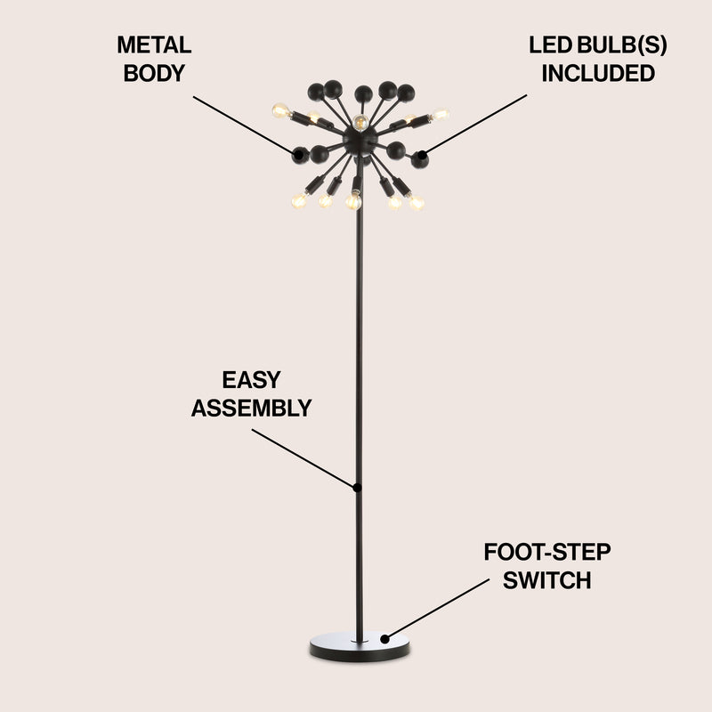 Orbit 63" Modern Sputnik Metal LED Floor Lamp - JONATHAN Y