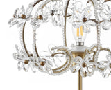 Clara 20.5" Crystal Flower Beaded Girandole Metal/Acrylic LED Table Lamp - JONATHAN Y