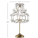 Clara 20.5" Crystal Flower Beaded Girandole Metal/Acrylic LED Table Lamp - JONATHAN Y