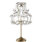 Clara 20.5" Crystal Flower Beaded Girandole Metal/Acrylic LED Table Lamp - JONATHAN Y