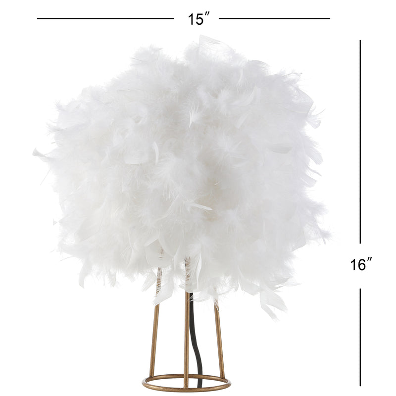 Stork 16" Feather Metal LED Table Lamp - JONATHAN Y
