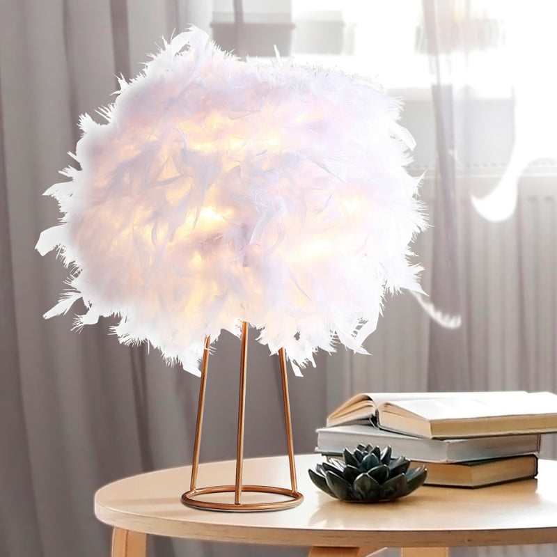 Stork 16" Feather Metal LED Table Lamp - JONATHAN Y