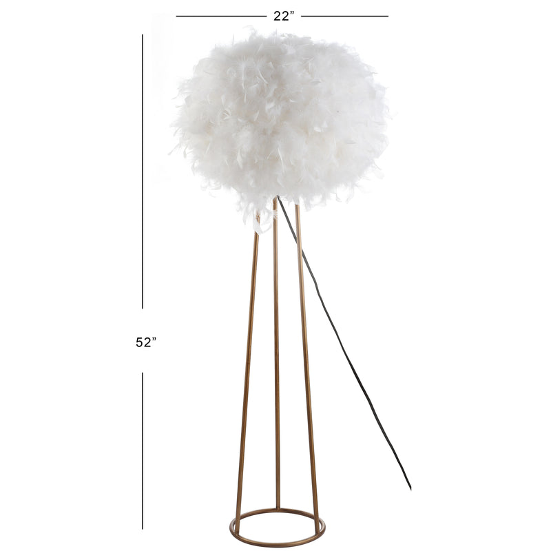 Stork 52" Feather Metal LED Floor Lamp - JONATHAN Y