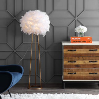 Stork 52" Feather Metal LED Floor Lamp - JONATHAN Y