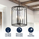 Bevin 12" Metal/Crystal LED Pendant Oil Rubbed Bronze – ICONS