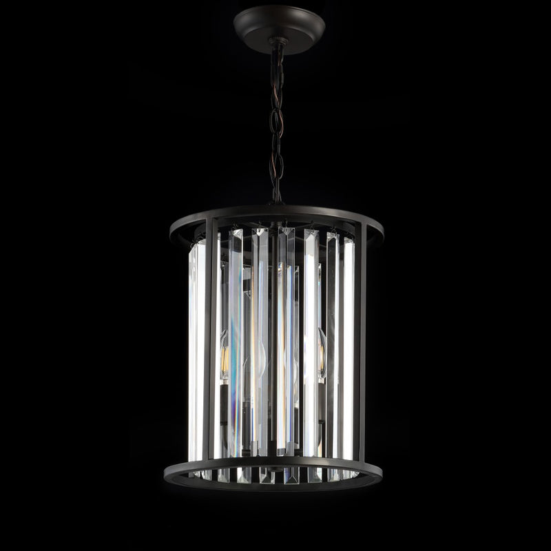 Bevin 12" Metal/Crystal LED Pendant - JONATHAN Y