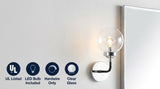 Caleb Brass Vanity Wall Sconce Clear Chrome/Black / 1-Light – ICONS