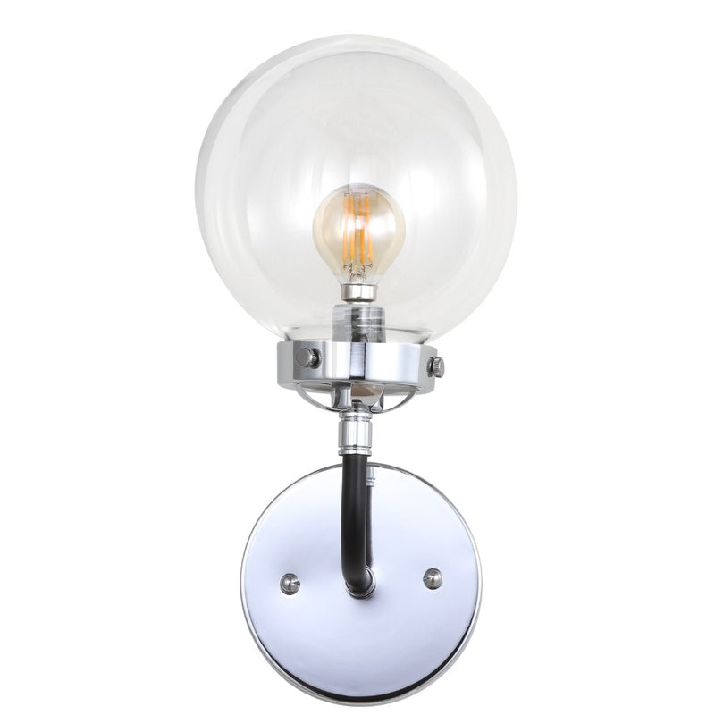 Caleb Brass Vanity Wall Sconce Clear - JONATHAN Y