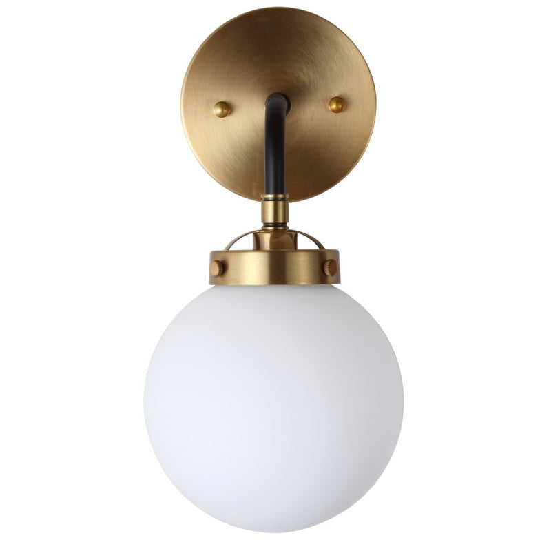 Caleb Brass Vanity Wall Sconce Frosted