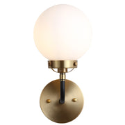 Caleb Brass Vanity Wall Sconce Frosted