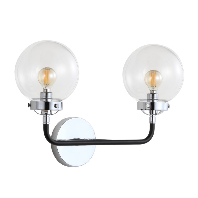 Caleb Brass Vanity Wall Sconce Clear