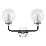 Caleb Brass Vanity Wall Sconce Clear