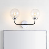Caleb Brass Vanity Wall Sconce Clear