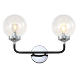 Caleb Brass Vanity Wall Sconce Clear