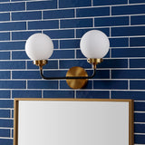 Caleb Brass Vanity Wall Sconce Frosted - JONATHAN Y