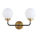 Caleb Brass Vanity Wall Sconce Frosted - JONATHAN Y