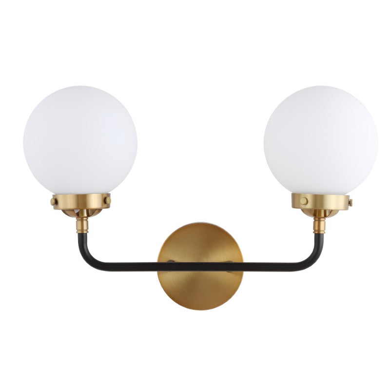 Caleb Brass Vanity Wall Sconce Frosted - JONATHAN Y