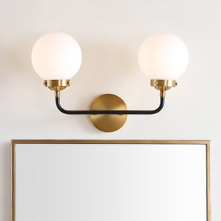 Caleb Brass Vanity Wall Sconce Frosted - JONATHAN Y