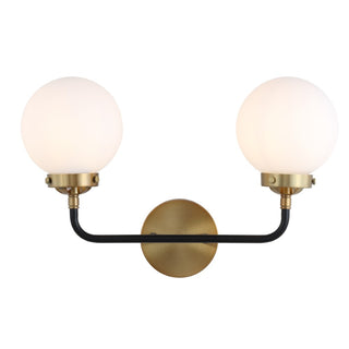Caleb Brass Vanity Wall Sconce Frosted - JONATHAN Y