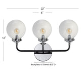 Caleb Brass Vanity Wall Sconce Clear