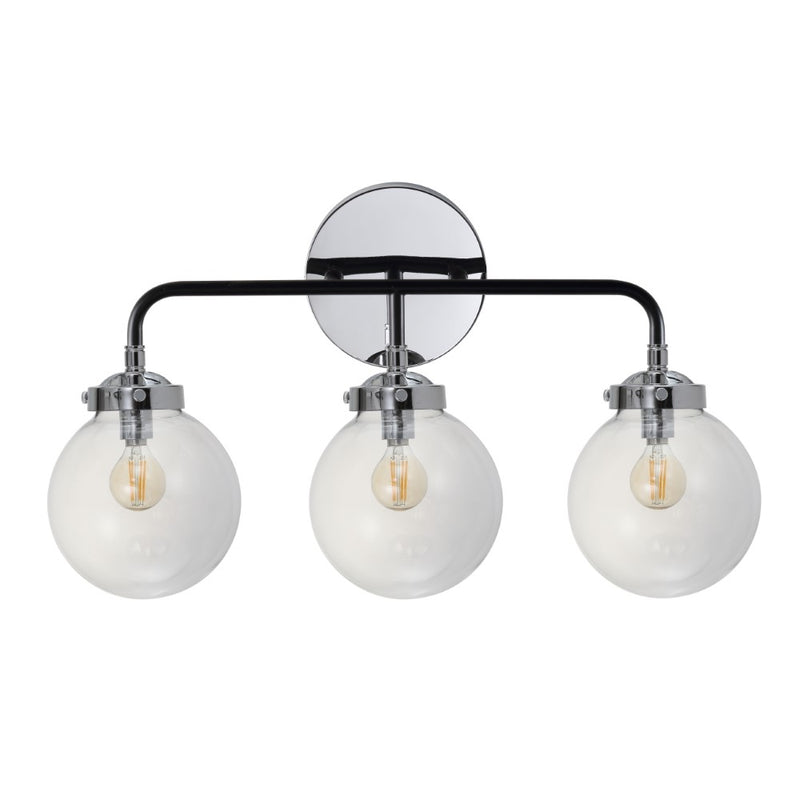 Caleb Brass Vanity Wall Sconce Clear