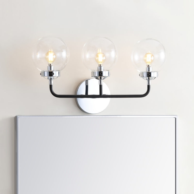 Caleb Brass Vanity Wall Sconce Clear