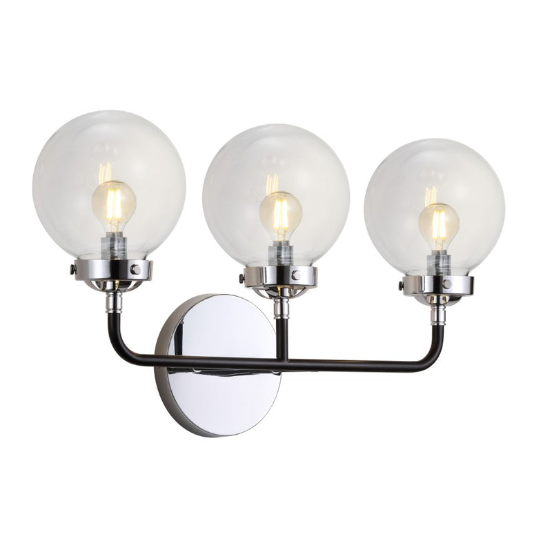 Caleb Brass Vanity Wall Sconce Clear