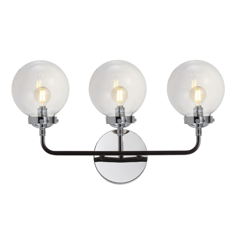 Caleb Brass Vanity Wall Sconce Clear