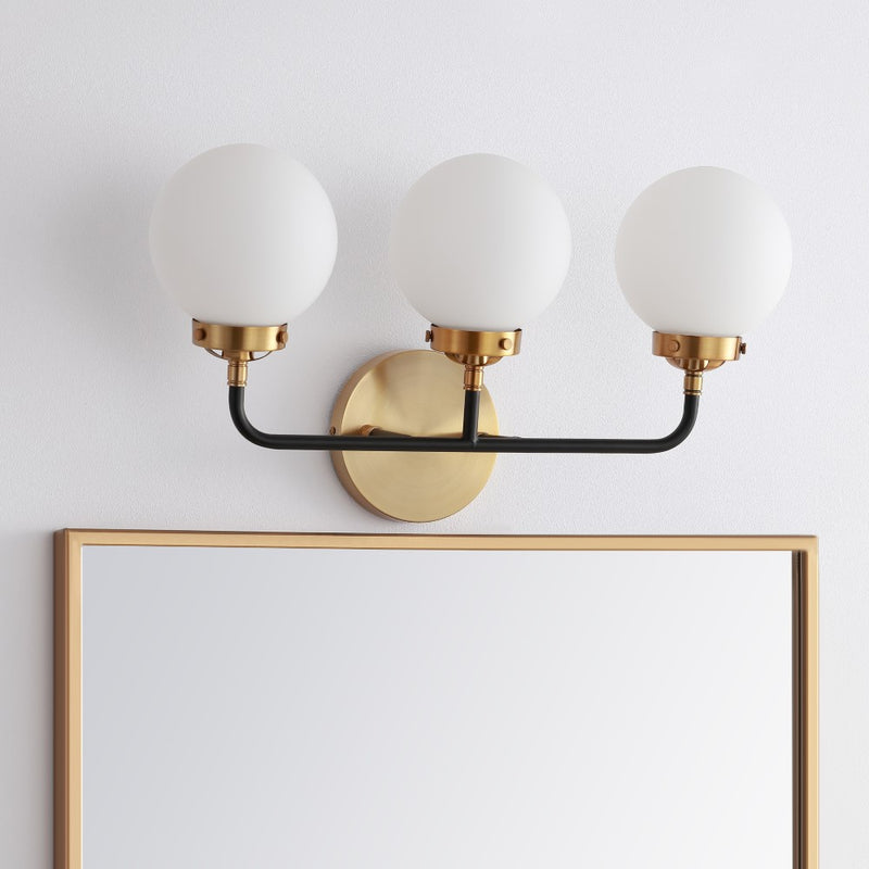 Caleb Brass Vanity Wall Sconce Frosted - JONATHAN Y