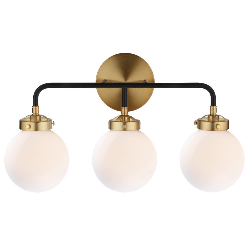 Caleb Brass Vanity Wall Sconce Frosted - JONATHAN Y