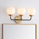 Caleb Brass Vanity Wall Sconce Frosted - JONATHAN Y