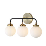 Caleb Brass Vanity Wall Sconce Frosted - JONATHAN Y