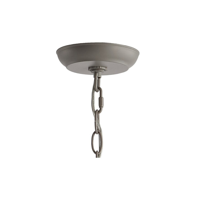 Rustica 27" Adjustable Greige Metal/Wood Bead LED Chandelier - JONATHAN Y