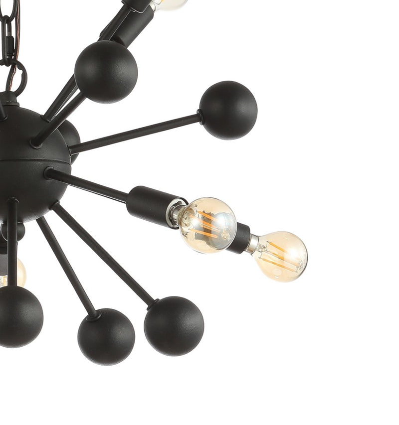 Orbit 19.5" Adjustable Iron Modern Industrial Sputnik LED Chandelier - JONATHAN Y