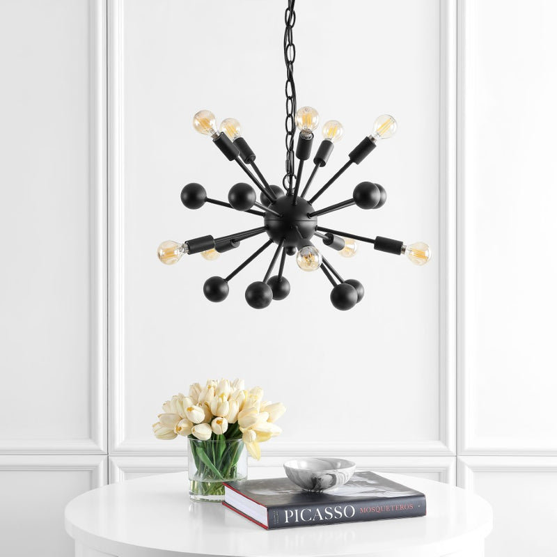 Orbit 19.5" Adjustable Iron Modern Industrial Sputnik LED Chandelier - JONATHAN Y