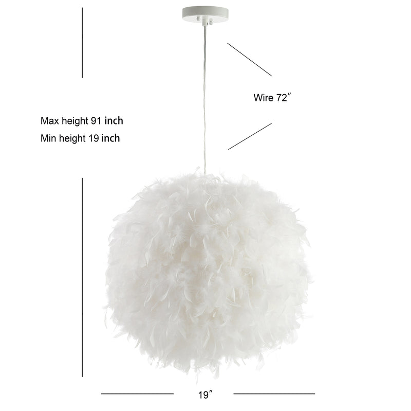 Stork 19" Feather Metal Adjustable LED Pendant - JONATHAN Y