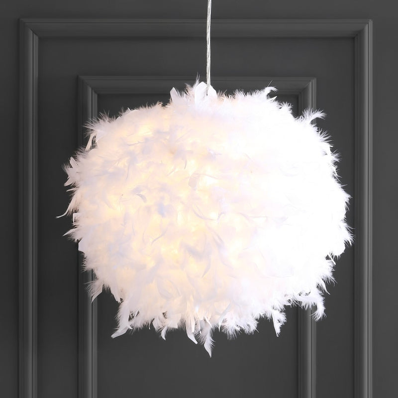 Stork 19" Feather Metal Adjustable LED Pendant - JONATHAN Y