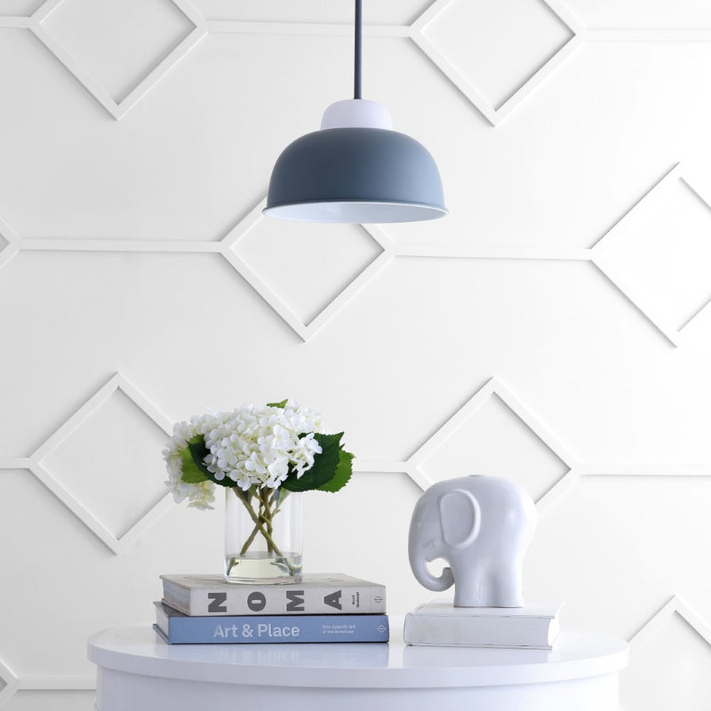 Simon 12" Adjustable Metal/Glass LED Pendant - JONATHAN Y