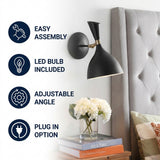 Josef 10" Iron Retro LED Wall Sconce Black – ICONS